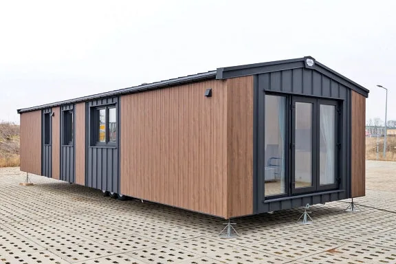Casa Mobile Texel Deluxe – 10,45 x 3,75 m – Design Contemporaneo Legno e Antracite - immagine 2