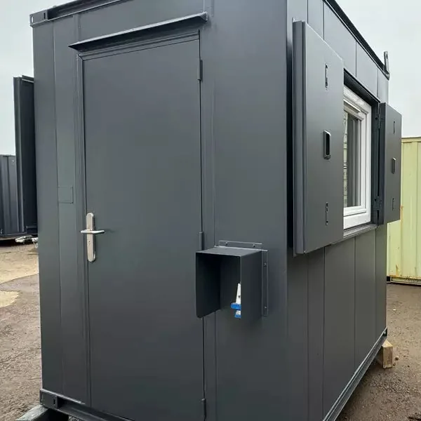 Caseta de vigilancia 1,8 x 1,8 m – cabina sorveglianza in acciaio grigio antracite con persiane antivandaliche - immagine 2