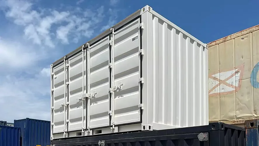 Container marittimo 15 piedi nuovo con apertura laterale – Bianco - immagine 1