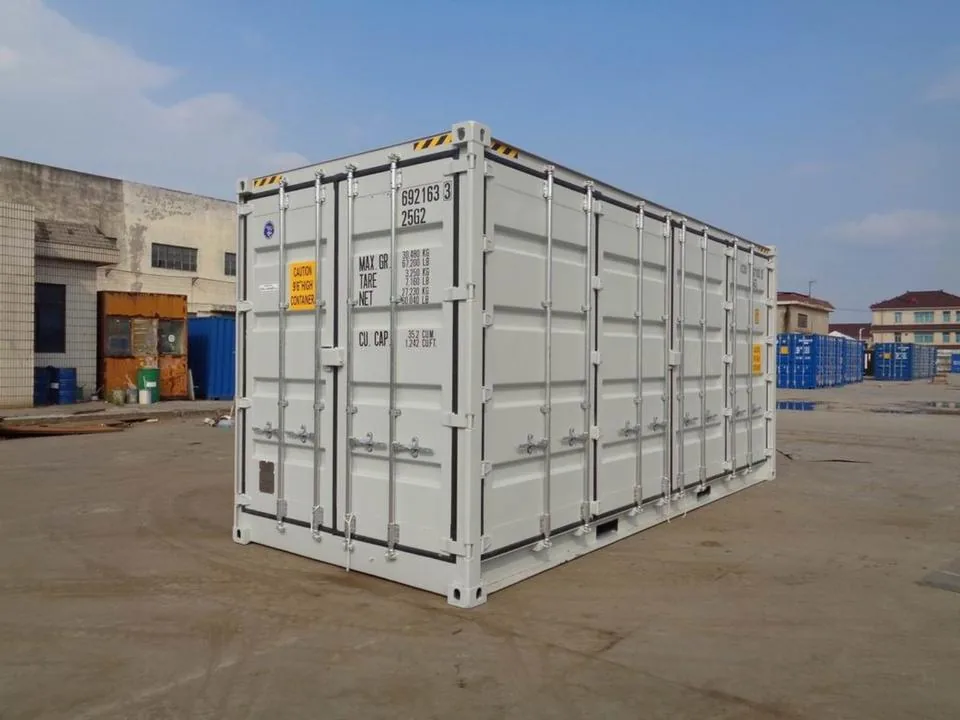 Container marittimo 20 piedi High Cube nuovo con apertura laterale – Grigio chiaro - immagine 1