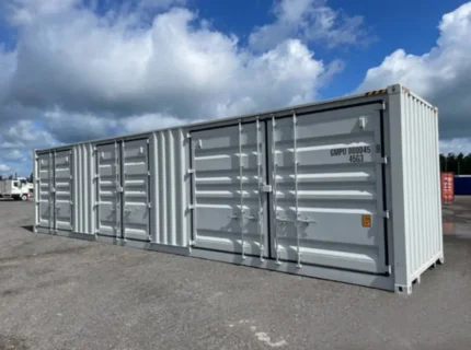 Container Marittimo 40 Piedi con 3 Porte Laterali – Grigio Chiaro, Nuovo - immagine 1