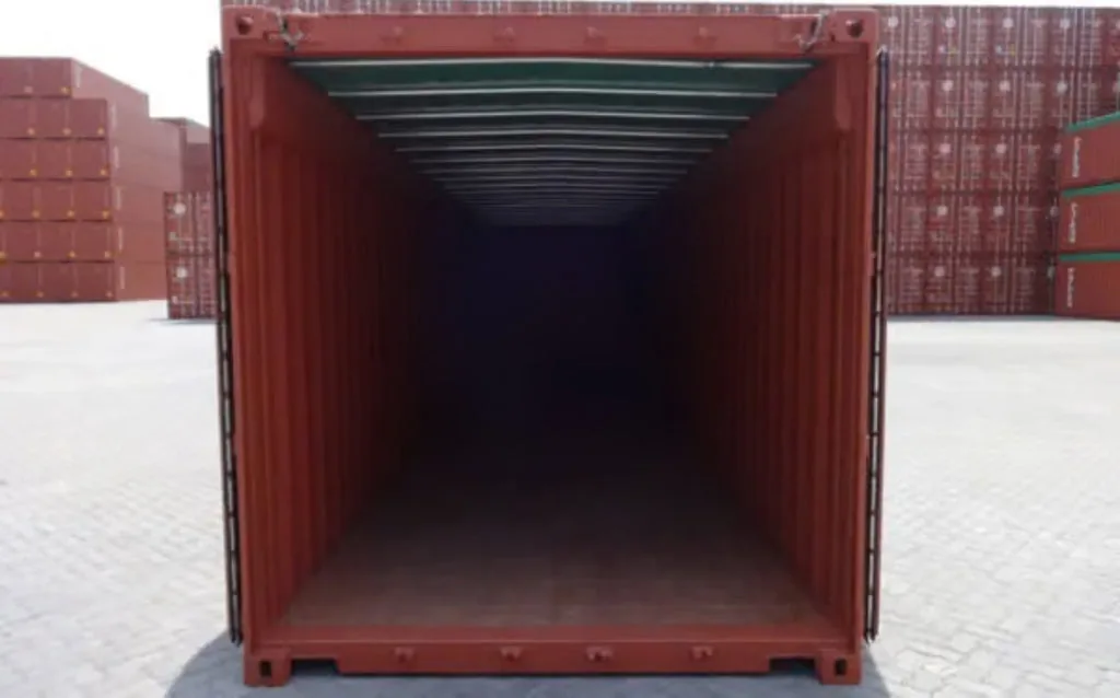 Container Marittimo 45 Piedi Open Top Nuovo – Rosso Corten, Bâche Verde - immagine 2