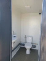 Container Sanitario Doppio 2 Cabine WC — Acciaio Antracite Liscio — 2,45 × 1,73 × 2,29 m - immagine 9