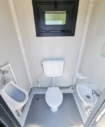 Container Sanitario Doppio WC Uomini/Donne — Cabina WC+Urinale + Cabina WC+Lavabo — Acciaio Antracite RAL 7016 — 2,40 × 1,20 × 2,35 m - immagine 5
