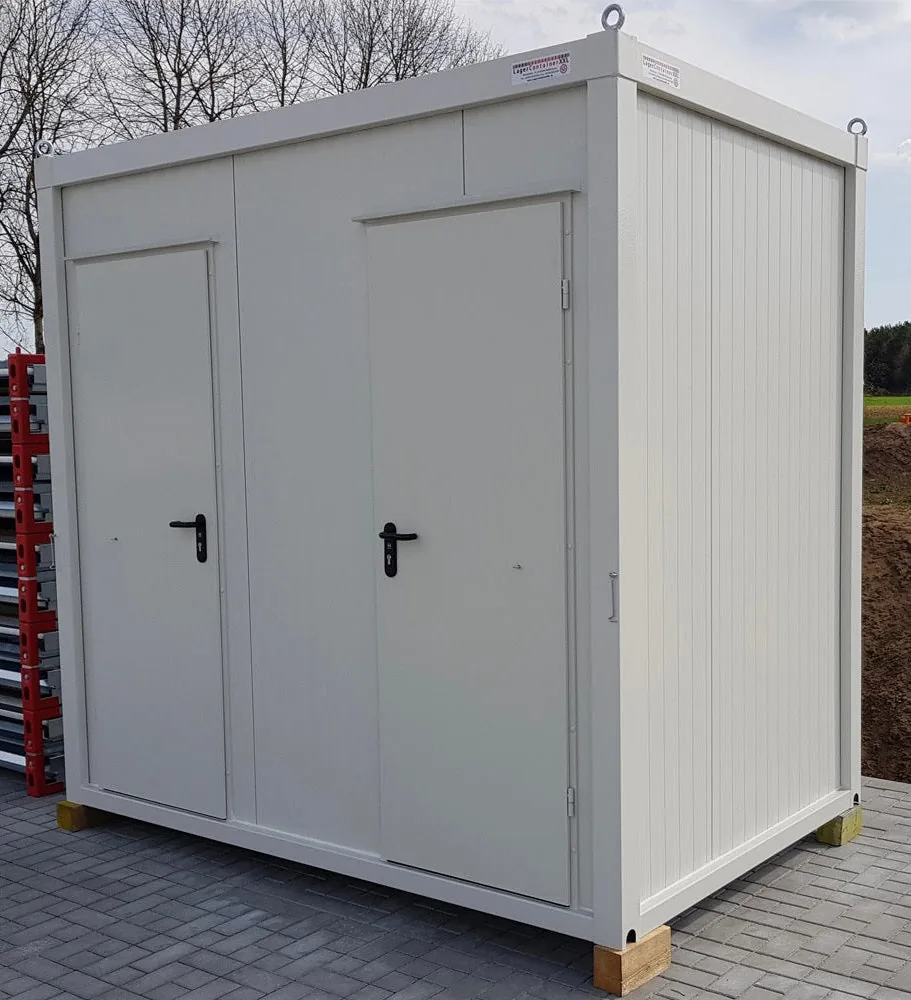 Container Sanitario Doppio WC Uomini/Donne — Poco-Sani No.2 — Acciaio Zincato RAL 9002 — 2,63 × 1,67 × 2,54 m - immagine 1