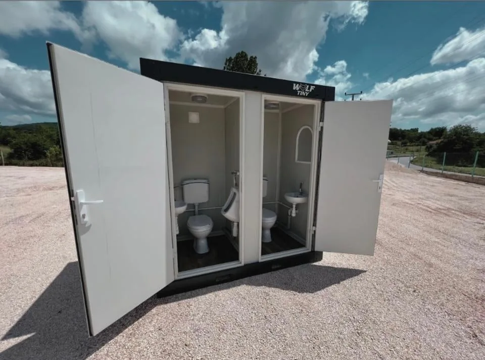 Container Sanitario Doppio WC — Wolf Tiny — 2 Cabine Indipendenti WC+Lavabo+Orinatoio — 1,20 × 2,20 × 2,45 m — Nuovo - immagine 2