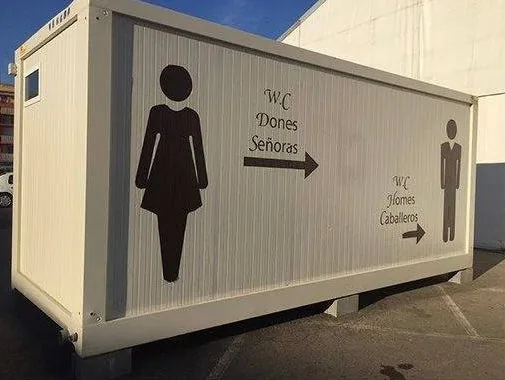 Container Sanitario Sani Master Mixto 6 m – Sezioni Separate Uomini e Donne con 4 WC e 2 Urinatoi - immagine 2