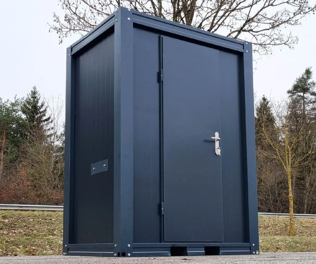 Container Sanitario WC + Urinale + Lavabo — Acciaio Antracite RAL 7016 — 1,20 × 1,65 × 2,34 m - immagine 2