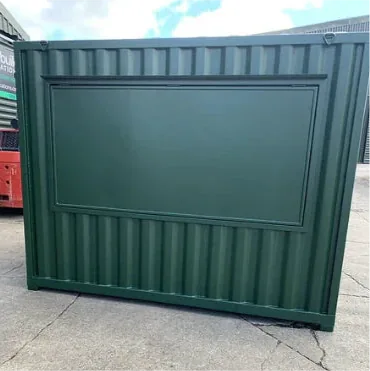 Container Spedizione 10 Piedi Convertito in Bar/Caffetteria — Verde Scuro, Sportello Tripartito - immagine 2