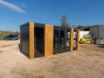 Container Ufficio 240 x 600 — Struttura Antracite con Rivestimento in Legno di Pino - immagine 2