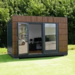 Container Ufficio 4 x 3 m Modello Helsinki — Pannelli Imitation Legno Antracite - immagine 1