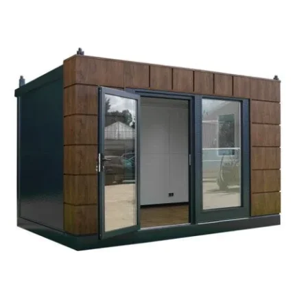 Container Ufficio 4 x 3 m Modello Helsinki — Pannelli Imitation Legno Antracite - immagine 2