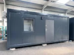 Container Ufficio 6 x 2,5 m Antracite con Bagno WC e Cucina — Modulo Completo - immagine 2