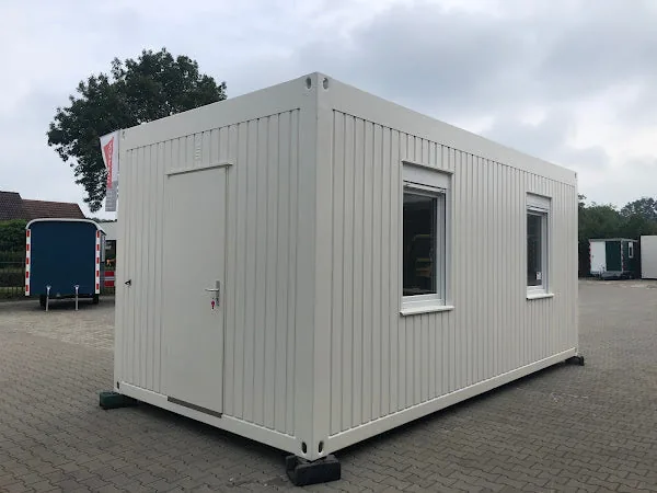 Container Ufficio 6 x 3 m con Due Finestre Laterali — Bianco, Riscaldamento e LED - immagine 1