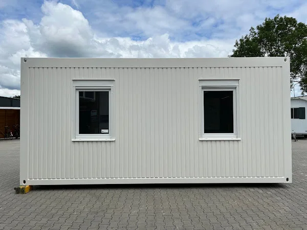 Container Ufficio 6 x 3 m con Due Finestre Laterali — Bianco, Riscaldamento e LED - immagine 2