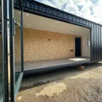 Container Ufficio 6,4 x 2,4 m Nero con Porta Pieghevole in Alluminio Antracite - immagine 4