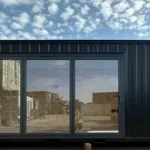 Container Ufficio 6,4 x 2,4 m Nero con Porta Pieghevole in Alluminio Antracite - immagine 5