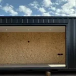 Container Ufficio 6,4 x 2,4 m Nero con Porta Pieghevole in Alluminio Antracite - immagine 6
