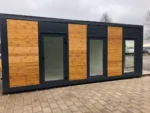 Container Ufficio 7,0 x 3,0 m — Rivestimento in Legno Naturale e Profili Antracite - immagine 1