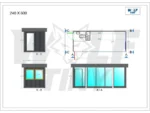 Container Ufficio Modello Black Panther 2,4 x 6,0 m — Pannelli Antracite con Vetrate a Tutta Altezza e Tetto Grigio - immagine 8