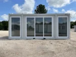 Container Ufficio Wolf Tiny Modello Casa de Cristal 3 x 7 m — Facciata Interamente Vetrata Bianca - immagine 1