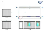 Container Ufficio XL 3 x 7 m — Wolf Tiny Bianco con Due Finestre e Porta sul Lato Lungo - immagine 10