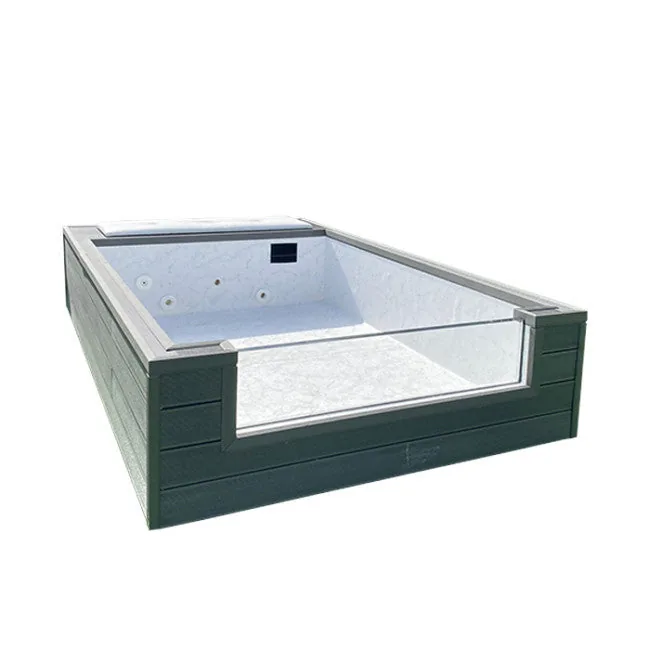Piscina fuori terra acciaio rigido ILÚ AGUA 3,25 × 2,00 m ultra-bassa con pannello metacrilato - immagine 1