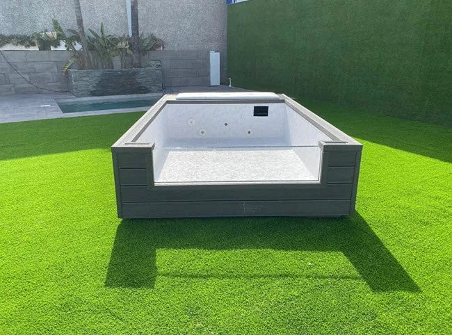Piscina fuori terra acciaio rigido ILÚ AGUA 3,25 × 2,00 m ultra-bassa con pannello metacrilato - immagine 2
