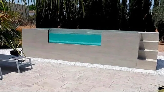 Piscina fuori terra acciaio rigido ILÚ PRO 2250 5,75 × 2,40 m con pannello metacrilato e scala integrata - immagine 2