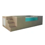 Piscina fuori terra acciaio rigido ILÚ PRO 240 con pannello metacrilato e scala integrata, 4,70 × 2,20 m - immagine 1