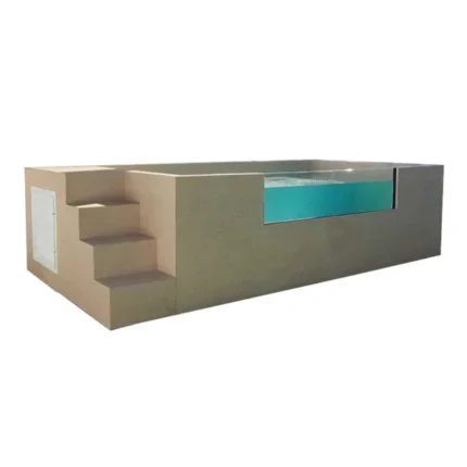 Piscina fuori terra acciaio rigido ILÚ PRO 240 con pannello metacrilato e scala integrata, 4,70 × 2,20 m - immagine 1