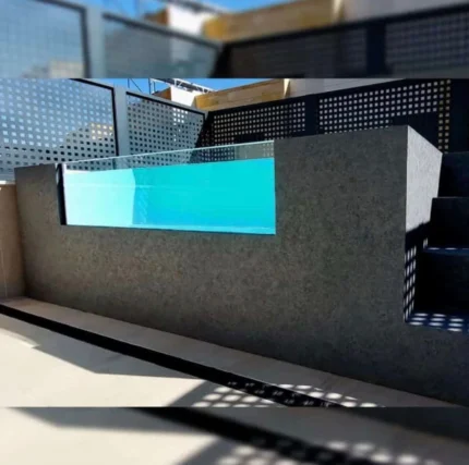 Piscina fuori terra ILÚ PRO 230 in acciaio con parete panoramica in metacrilato 3,75 × 2,20 m - immagine 2