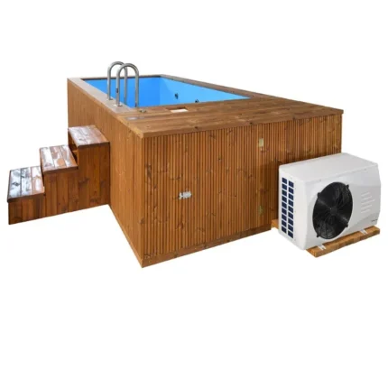Piscina in legno termo-trattato Thermo Spa Korax 4,8 m con jacuzzi, pompa di calore 9 kW e LED - immagine 2