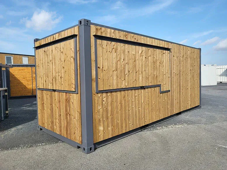 Snack Box 20 Piedi Privilegio — Rivestimento Legno 1,5 Lati, Sportello + Anta Timpano, Interni Bianchi, Zona Tecnica - immagine 2