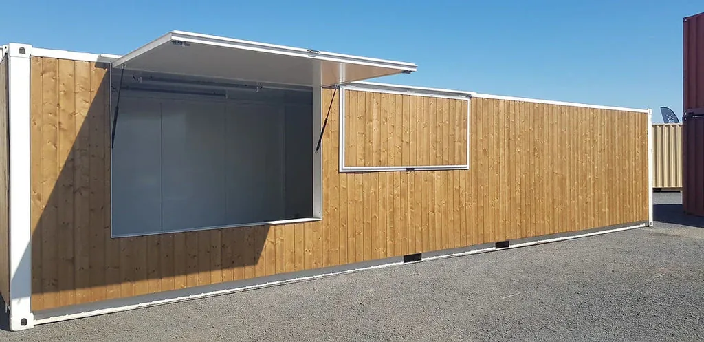 Snack Box 40 Piedi Privilegio — Rivestimento Legno, 2 Aperture di Servizio, Zona Tecnica, Interni Bianchi - immagine 2